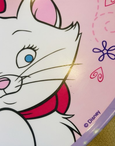 Plato Corazón Gato María Disney Rosa Púrpura Aristógatos Difícil de Encontrar Niños Plástico EXCELENTE - Imagen 3 de 7