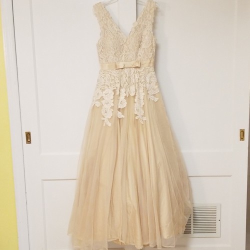 Vestido de novia Modcloth de encaje y tul marfil NUEVO EE. UU. para mujer talla S - Imagen 6 de 8