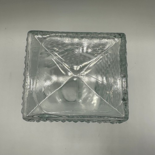 Patrón de diamante decantador de vidrio transparente de la década de 1960 - Imagen 7 de 10