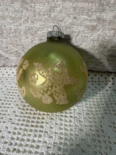 Plantilla grande SHINY BRITE de colección verde oro vidrio mercurio adorno de Navidad raro - Imagen 2 de 16