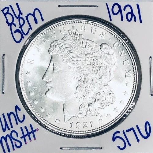 1921 BU UNCIRCULATED MORGAN SILVER DOLLAR AUTHENTIC U.S. MINT FREE SHIPPING 5176