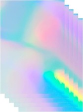 100 Sheets Holographic Sticker Paper 8.5x11 Inch Printable Waterproof rainbow 
