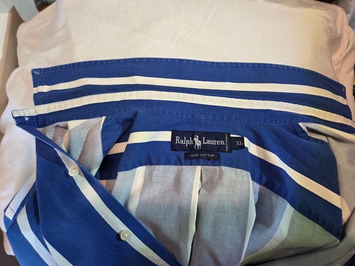Polo Ralph Lauren Vintage Oxford blau weiß gestreift 1994 schwerer Stoff Herren (XL)  - Bild 5 von 11
