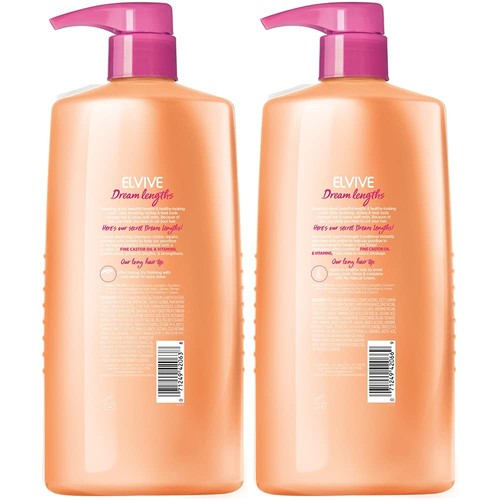 L'Oreal Paris Elvive Dream Lengths Shampoo and Conditioner Kit, Paraben Free, 1 - Imagen 2 de 7