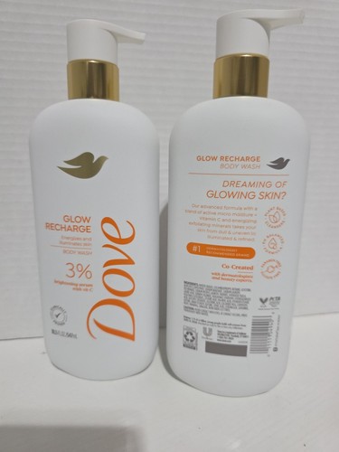 2 Dove Glow aufladbares Peeling Duschgel energetisiert & beleuchtet Vit C 18,5 Unzen - Bild 5 von 7