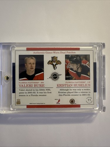 2003 Panini Crown Royale Bure/Huselius 289/403 Game Worn Patches - Picture 2 of 2
