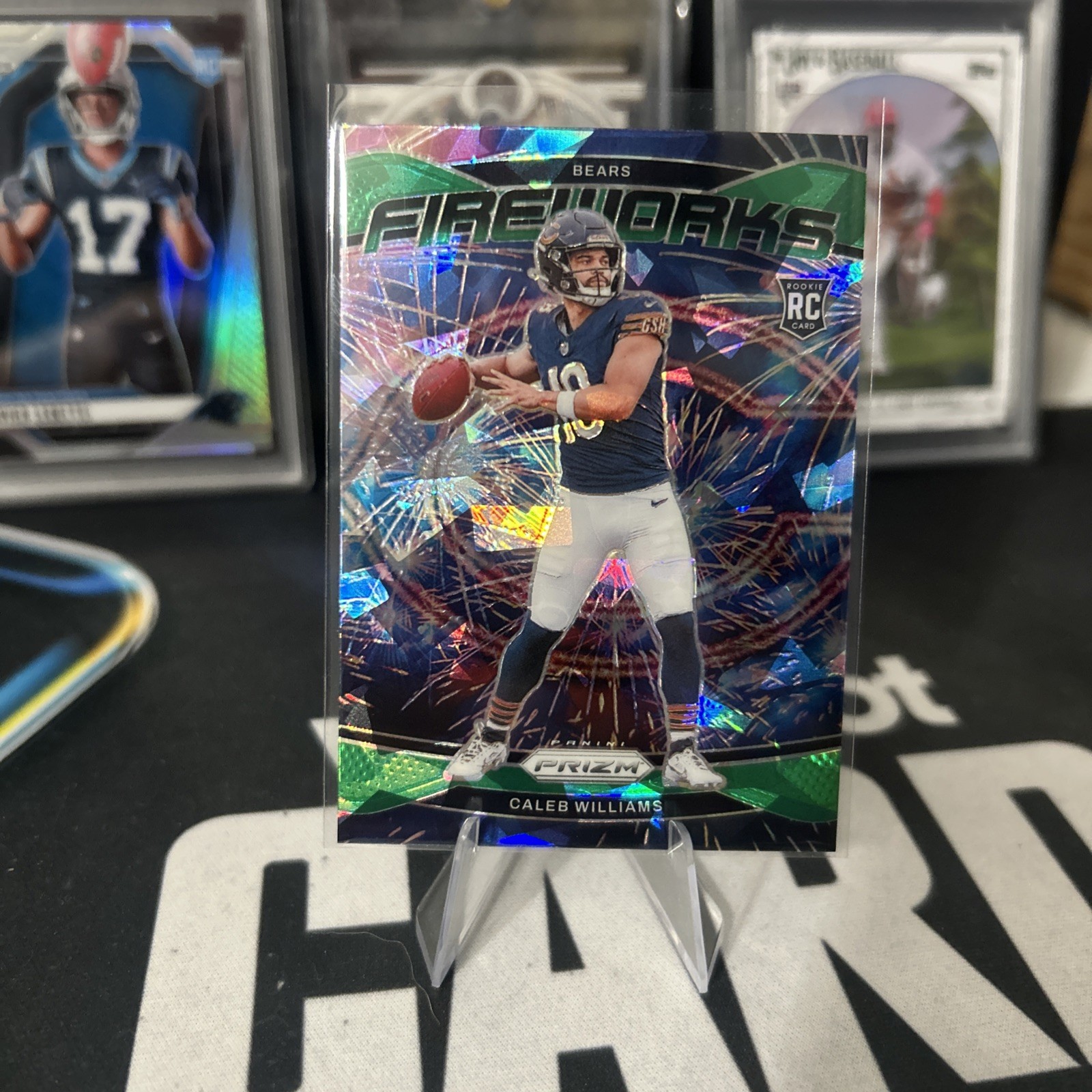 2024 Caleb Williams Prizm Fireworks Green Ice Prizm #25 (RC) - Chicago Bears