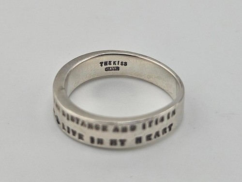 THE KISS Silver Band Ring, size 9