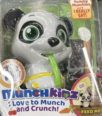 Munchkinz Panda CHEWY Interactive Pet Toy Eat Talks Laughs Burp 30+ Sounds NIP