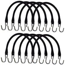 10 15" Heavy Duty Rubber Tarp Straps Tarp Tie Down Strap Bungee Cords