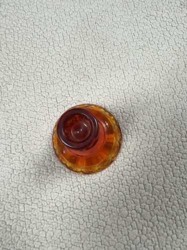 Vintage Antique L E Smith Moon & Stars Amberina 4 ½” Single Light Candlestick - Picture 2 of 5