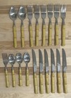 18 Pcs. VTG Gibson Faux Bamboo Stainless Steel Flatware Silverware Replacement