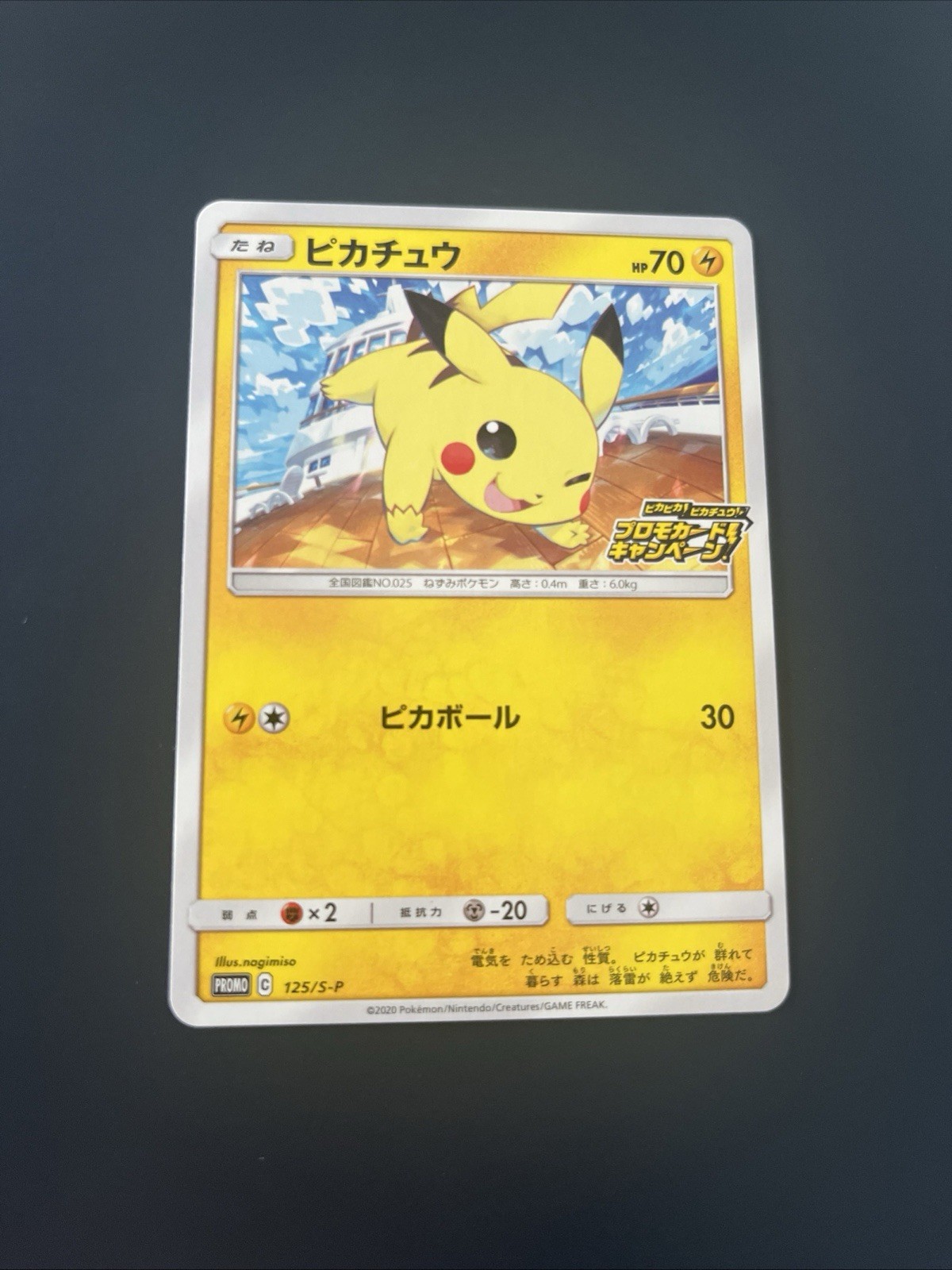 Pikachu Pokémon TCG Japanese 125/S-P Stamped Promo NM 
