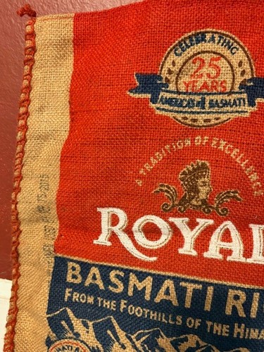 Royal Basmati Reis 25 Jahre Sackleinenbeutel Reißverschluss mit Griff 15" x 18" Tragetasche - Bild 8 von 10