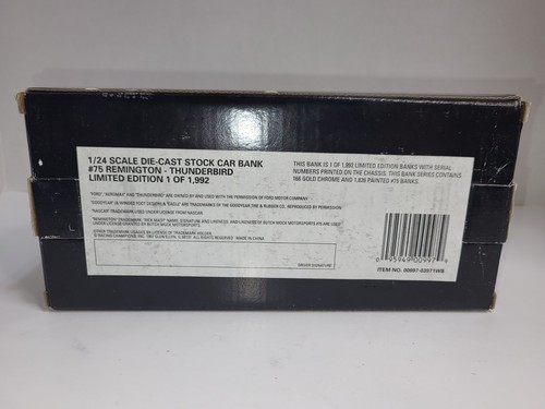 Racing Champions #75 Premier Gold 1998 1:24 diecast Bank Remington NASCAR coche - Imagen 8 de 10