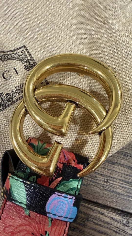 Gucci x Ken Scott GG Floral Print Belt Size 85/34 Womens - Image 4 of 4