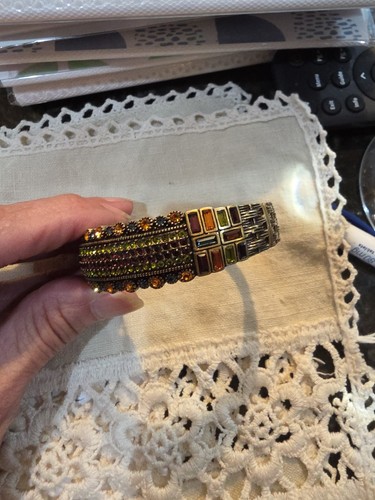 Brazalete Brazalete Acentuado Capas Lujosas Firmado Heidi Daus  - Imagen 5 de 8