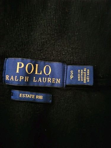 Polo Ralph Lauren Estate-Costilla 1/4 Cremallera Jersey Negro Sudadera Talla Adulto S - Imagen 3 de 4