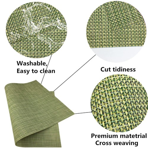 Placemats Easy to Clean Crisscross Woven Vinyl Place Mats Indoor Dining Durab... - Picture 3 of 8