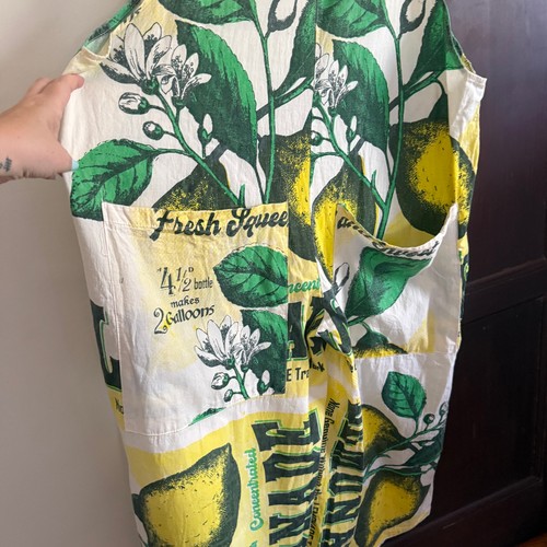 JUNK Vintage Sack | Mehlsack Wide Leg Crop Overall Limonade | Extra Large - Bild 9 von 10