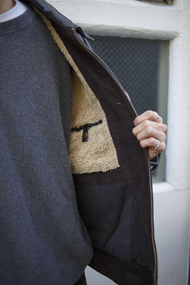 Vintage OLD GAP 90s Leather Jacket Black M Gold Zip Warm Vintage OLD GAP 90s Leather Jacket Black M Gold Zip Warm