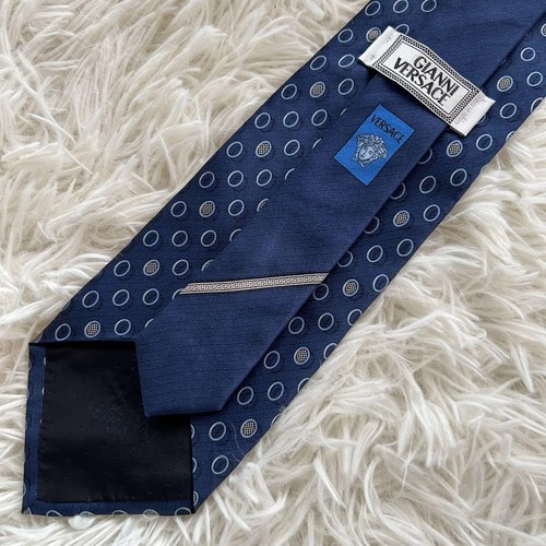 GIANNI VERSACE Rare tie Blue, allover pattern silk from japan M3199 - Picture 9 of 24
