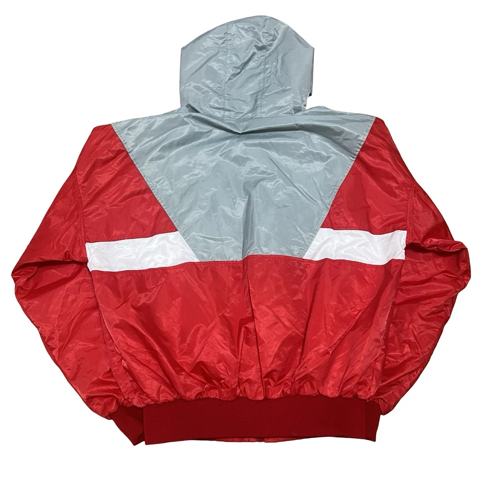 Chaqueta de Equipo de Fútbol Estampida Nike Calgary Años 80 90 De Colección Rara Roja Blanca Gris, XL Foto 3 de 4