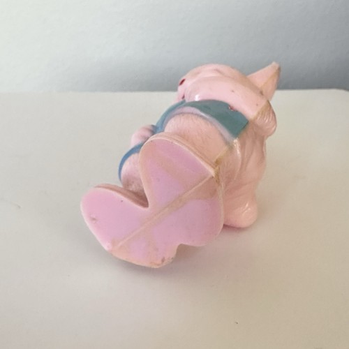 Vintage Pink Irwin Plastic Bunny Rabbit Rattle Easter Figurine Decor Spring - Bild 7 von 8
