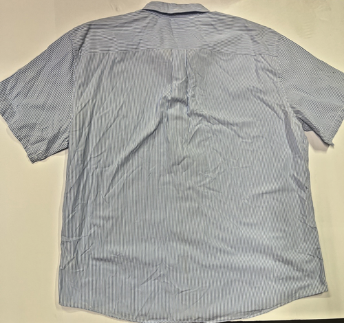Tommy Hilfiger Classic Fit XXXL Blue Stripe Button Up Short Sleeve Shirt - Picture 15 of 17