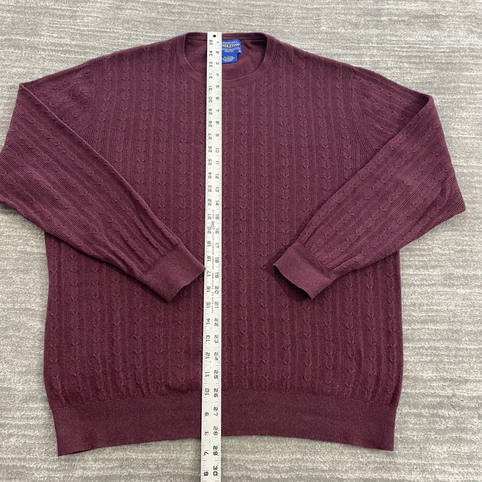 Suéter Pendleton Para Hombre Talla Grande L Púrpura Cuello Redondo Algodón Mezcla Lana Merino Foto 3 de 4