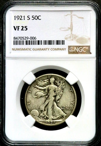 1921-S 50C Walking Liberty Half Dollar - NGC VF 25  CC787