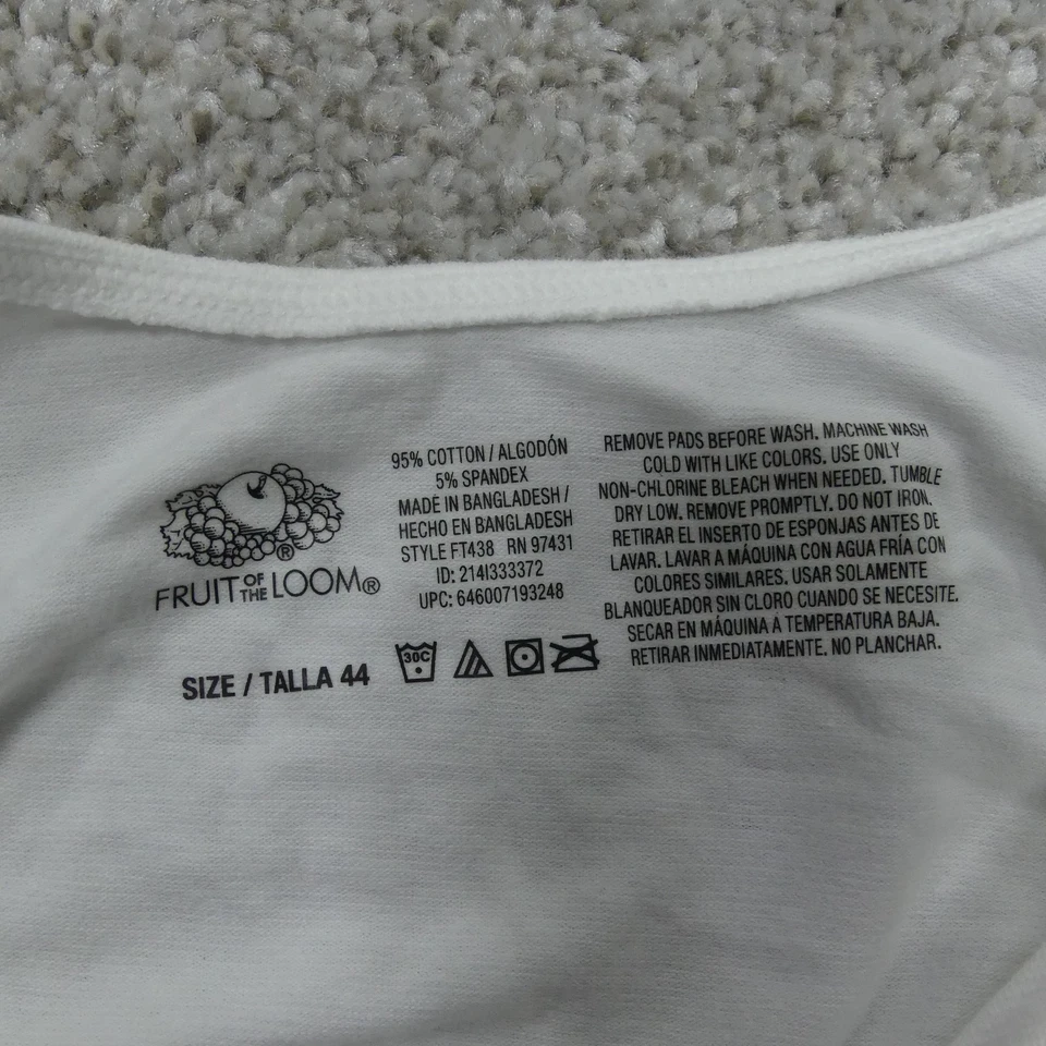 Juego de 2 sujetadores deportivos Fruit Of The Loom para mujer 44 gris blanco suéter inalámbrico Foto 4 de 4