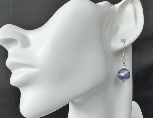 Blue Denim Sodalite Earring 925 Sterling Silver Earrings Dangle Earrings Gift - Picture 2 of 10