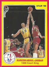 Star '86 Kareem Abdul-Jabbar Court Kings #2 of 33 LA Lakers Yellow Border