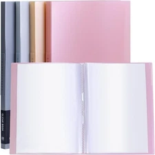 Heavy Duty 8.5x11 Art Portfolio Binder with 20 Plastic Sleeves Displays 40 Pages
