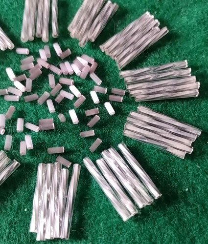 Twisted Bugle Beads 10mm Clear Silver Lined Colour X 55 plus Approx 45 4mm Tubes - Picture 2 of 3