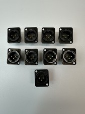 LOT of 9 Neutrik NC3MD-S-1-B 3-Pin XLR Chassis Panel Mount Screw Terminal