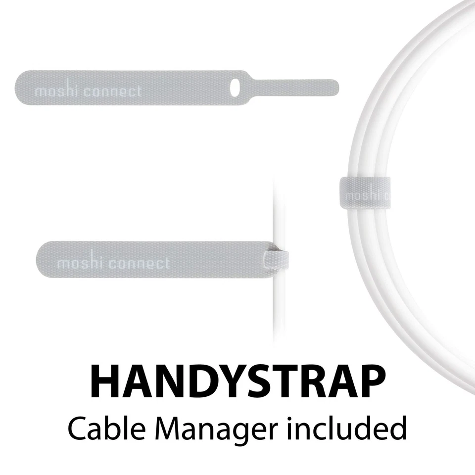 Moshi USB to Lightning Cable 90° 1m MFI Certified with HandyStrap - Black - Image 4 of 4