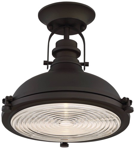 Verndale Industrial Ceiling Light Semi Flush Mount Fixture 11 3/4" Bronze Glass - Bild 2 von 9