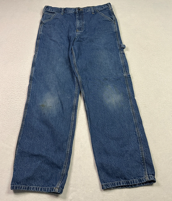 #ad #ad VTG Rural King RK Carpenter Jeans 33x30 Baggy Distressed Skater Y2K Denim 9quot; Leg $19.99