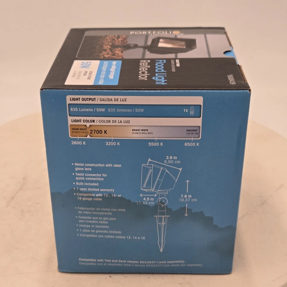 Portafolio 900 lúmenes 50 vatios negro bajo voltaje enchufable jardín y luz de inundación Foto 3 de 4