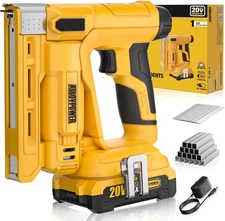 ALLOYPOWER 3/8''Crown Stapler, 18 Gauge 2 in 1 Cordless Brad Nailer/Electric Sta