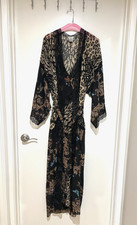 JONQUIL by DIANE SAMANDI Animal Print Butterflies Nightgown Robe Shakira SZ L