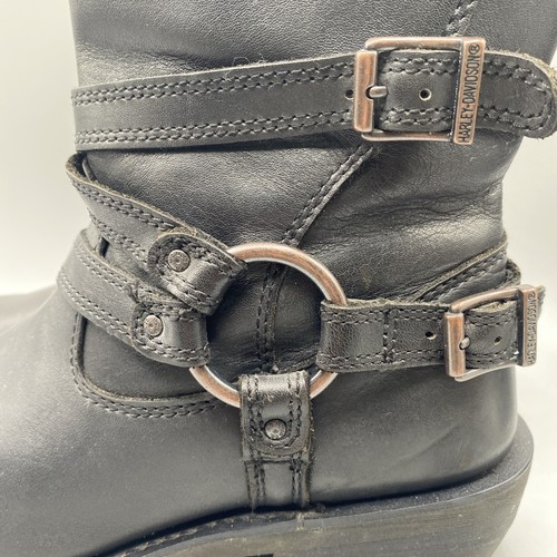 Harley Davidson Boots Womens 10M Black Leather zipper Harness Biker Motorcycle - Picture 14 of 17