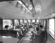 CB&Q Observation Car Interior, October 1, 1936 5 x 7 Photo