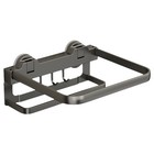 Foldable Storage Shelf Wall Mounted Basin Holder with Suction Cups and Hooks