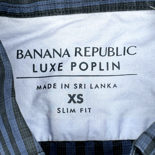 Banana Republic Gr. XS Herren Hemd Langarm Knopfleiste Luxe Popeline Blau Kariert - Bild 9 von 10