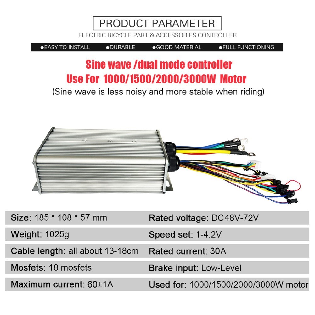 Versatile 48V72V JN60A 1000W3000W Motor Controller for Electric Scooter - Picture 11 of 12