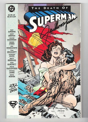 LA MORTE DI SUPERMAN 93 GRAPHIC NOVEL DC COMICS FIRMATA JACKSON BUTCH GUICE LTD - Foto 1 di 3