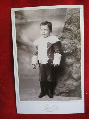 Vintage Real Studio Photo Little Boy in his Sunday Best 